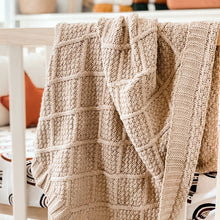 Load image into Gallery viewer, Snuggly Jacks - Taupe Organic Knitted Blanket