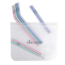 Load image into Gallery viewer, Mini & Boo - Silicone Straw sets - Green Lily