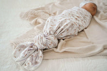 Load image into Gallery viewer, Snuggly Jacks -  Porcelain Jersey Swaddle Stretch Wrap & Top Knot