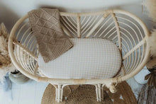Load image into Gallery viewer, Snuggly Jacks - Sand Gingham Organic Cotton Bassinet Sheet / Change Mat Cover