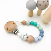 Load image into Gallery viewer, Ocean - OMBRE Monogram Silicone Dummy Holder (preorder due feb) - Green Lily