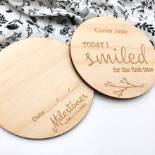 Load image into Gallery viewer, Milestone Cards - wooden plaques - Green Lily