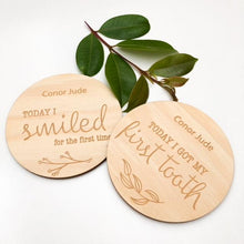 Load image into Gallery viewer, Milestone Cards - wooden plaques - Green Lily