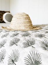 Load image into Gallery viewer, Lion + Lamb the Label FAN PALM KANTHA BLANKET