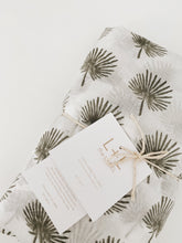 Load image into Gallery viewer, Lion + Lamb the Label FAN PALM FITTED COT SHEET
