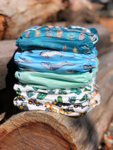 Load image into Gallery viewer, My Little Gumnut Value Pack - 6 nappies + large wetbag - Green Lily