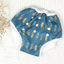 Load image into Gallery viewer, Training Pants - Boho Feathers (My Little Gumnut) - Green Lily 
