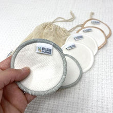 Load image into Gallery viewer, Reusable Bamboo Make-up Pads - Pack of 6 with wash bag - My Little Gumnut - Green Lily