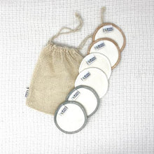 Load image into Gallery viewer, Reusable Bamboo Make-up Pads - Pack of 6 with wash bag - My Little Gumnut - Green Lily