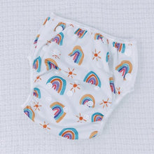Load image into Gallery viewer, My Little Gumnut - PASTEL RAINBOW - swimming nappy (18-36months) - Green Lily