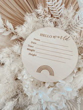 Load image into Gallery viewer, Lion + Lamb the Label WOODEN ANNOUNCEMENT ROUND - RAINBOW