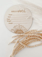 Load image into Gallery viewer, Lion + Lamb the Label WOODEN ANNOUNCEMENT ROUND - SUNFLOWER