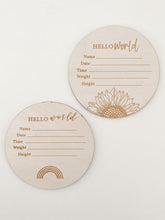 Load image into Gallery viewer, Lion + Lamb the Label WOODEN ANNOUNCEMENT ROUND - SUNFLOWER