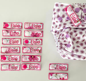 Name Tags for Cloth Nappies - POPPY