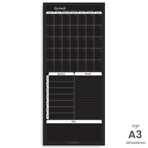 Magnet | Family Command Centre with Calendar, Weekly Plan, Notes & List - Classic Black