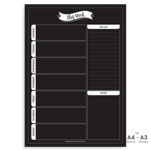 Load image into Gallery viewer, Magnet | Reusable Weekly Planner A4 - Classic Black