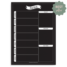 Load image into Gallery viewer, Magnet | Reusable Weekly Planner A4 - Classic Black