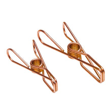 Load image into Gallery viewer, Twin Pack Rose Gold Stainless Steel Infinity Clothes Pegs 40 Regular &amp; 10 Large - Green Lily 
