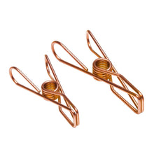 Load image into Gallery viewer, Twin Pack Rose Gold Stainless Steel Infinity Clothes Pegs 40 Regular & 10 Large - Green Lily