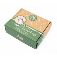 Load image into Gallery viewer, Twin Pack Rose Gold Stainless Steel Infinity Clothes Pegs 40 Regular & 10 Large - Green Lily