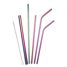 Load image into Gallery viewer, Rainbow Stainless Steel Straw Set