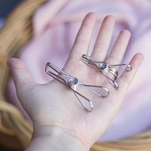 Load image into Gallery viewer, Twin Pack Stainless Steel Infinity Clothes Pegs 40 Regular & 10 Large - Green Lily