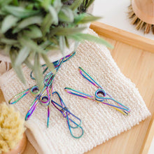 Load image into Gallery viewer, Rainbow Stainless Steel Infinity Clothes Pegs 100 Pack - Green Lily