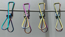 Load image into Gallery viewer, Rainbow Stainless Steel Infinity Clothes Pegs 100 Pack - Green Lily