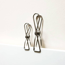 Load image into Gallery viewer, Twin Pack Stainless Steel Infinity Clothes Pegs 40 Regular & 10 Large - Green Lily