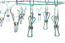 Load image into Gallery viewer, Stainless Steel Sock Hanger with 20 Pegs - RAINBOW - Green Lily