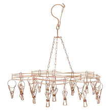 Load image into Gallery viewer, Stainless Steel Sock Hanger with 20 Pegs - ROSE GOLD - Green Lily