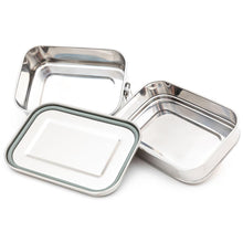 Load image into Gallery viewer, Stainless Steel Two Layer Lunchbox - Green Lily