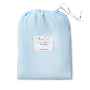 Baby Blue l Organic Fitted Cot Sheet - Snuggle Hunny