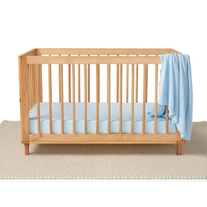 Baby Blue l Organic Fitted Cot Sheet - Snuggle Hunny