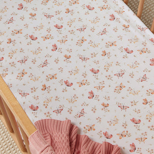 Butterfly l Organic Fitted Cot Sheet - Snuggle Hunny