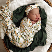 Load image into Gallery viewer, Golden Wattle | Baby Stretch Wrap &amp; Topknot Set - Snuggle Hunny
