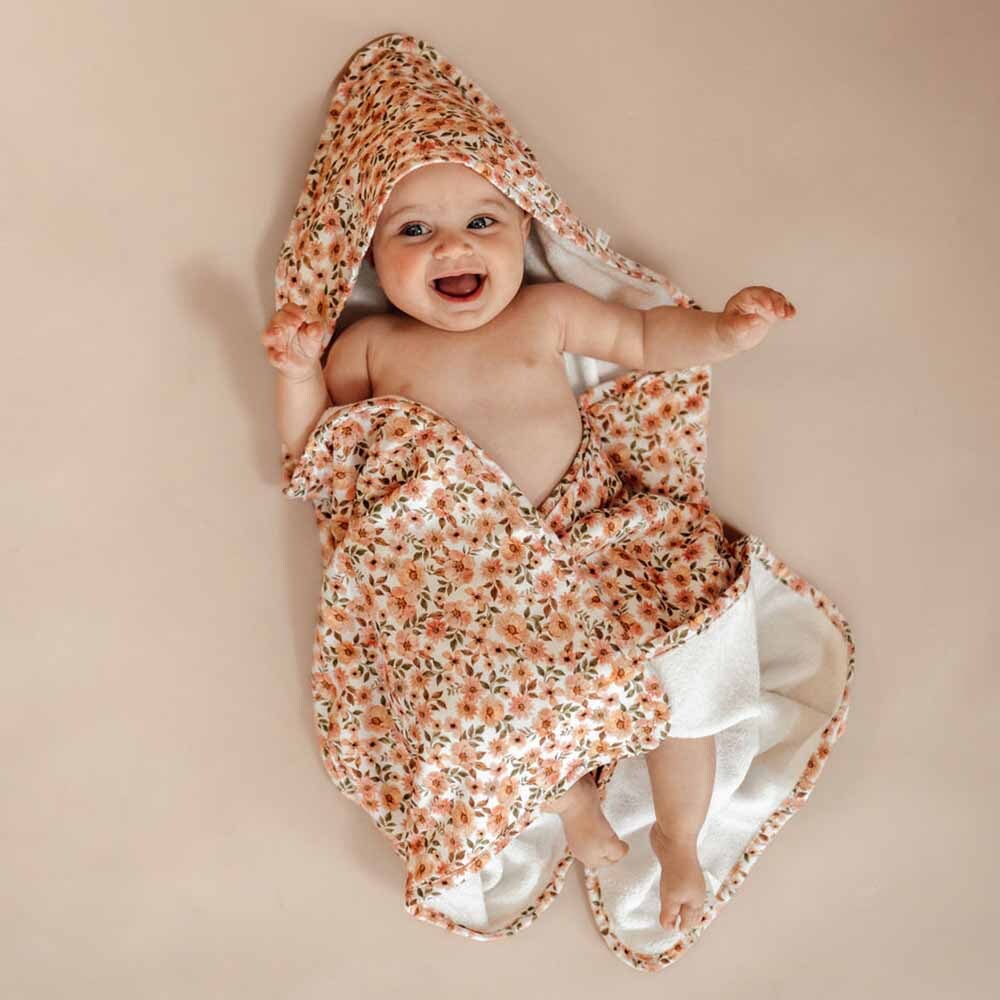Snuggle Hunny - Spring Floral Organic Hooded Towel