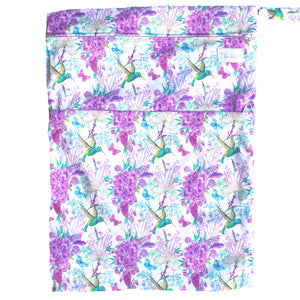 Boho Babes - Blissful Hummingbirds - Large Wetbag - Green Lily 