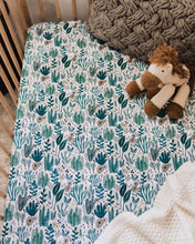 Load image into Gallery viewer, Arizona l Fitted Cot Sheet - Snuggle Hunny Kids - Green Lily 
