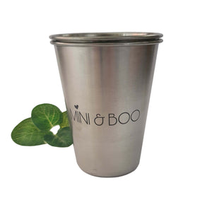 Mini & Boo - Stainless steel drinking cups 350ml - Green Lily 
