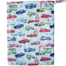 Load image into Gallery viewer, Boho Babes - Retro Cars - Large Wetbag - Green Lily 

