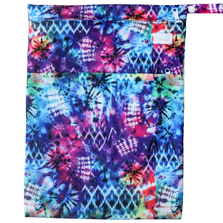 Boho Babes - Rainbow Tie Dye - Large Wetbag - Green Lily 