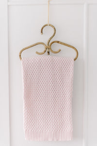 Blush Pink l Diamond Knit Baby Blanket