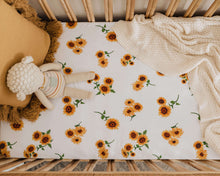Load image into Gallery viewer, Sunflower l Fitted Cot Sheet - Snuggle Hunny Kids - Green Lily 
