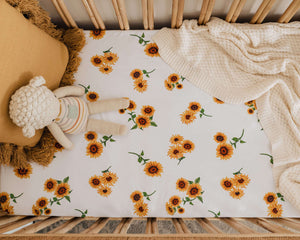 Sunflower l Fitted Cot Sheet - Snuggle Hunny Kids - Green Lily 