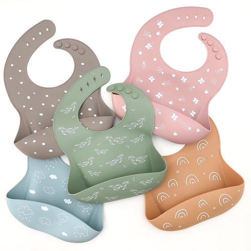 Silicone Catch Bib - Green Lily 