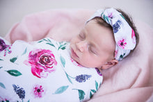 Load image into Gallery viewer, Peony Bloom  | Snuggle Swaddle &amp; Topknot Set - Snuggle Hunny Kids
