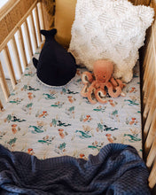 Load image into Gallery viewer, Whale l Fitted Cot Sheet - Snuggle Hunny Kids - Green Lily 
