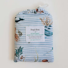 Load image into Gallery viewer, Whale l Bassinet Sheet / Change Pad Cover - Snuggle Hunny Kids - Green Lily 
