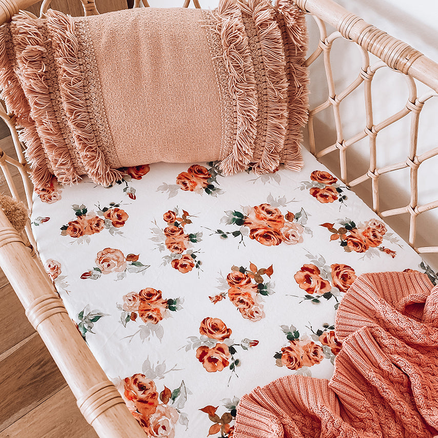 Bassinet Sheet / Change Pad Cover - Rosebud Bassinet Sheet / Change Pad Cover - Rosebud
